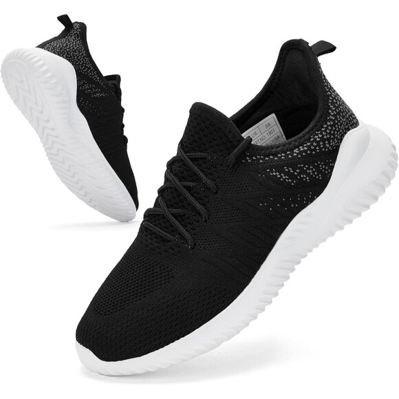 Women's Mixed Black Imported Memory Foam Lightweight Comfort Casual Sneakers